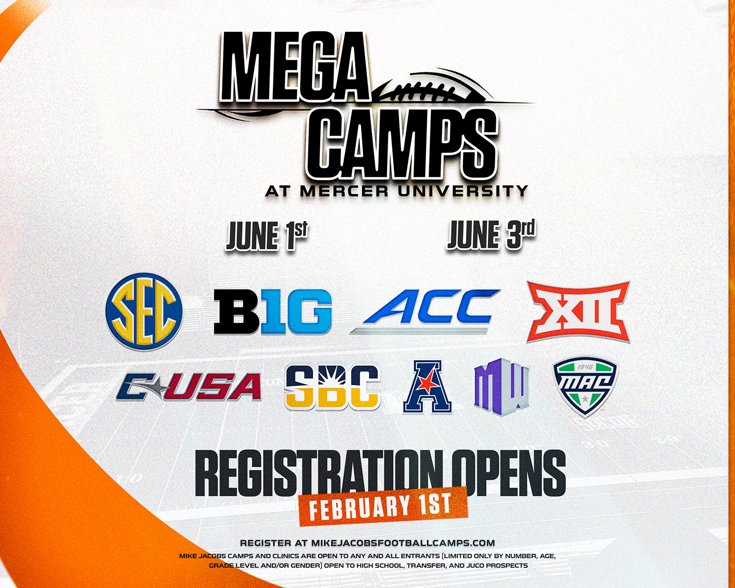 Mega Camps | June 1st & June 3rd | Registration Opens February 1st